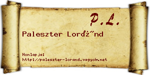 Paleszter Loránd névjegykártya